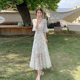Long floral chiffon dress for women summer 2025 new style waist slimming long skirt fairy a-line skirt