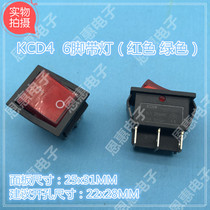 6-foot boat type switch power rocker switch copper foot KCD4 6 foot switch with light red and green 25x31MM