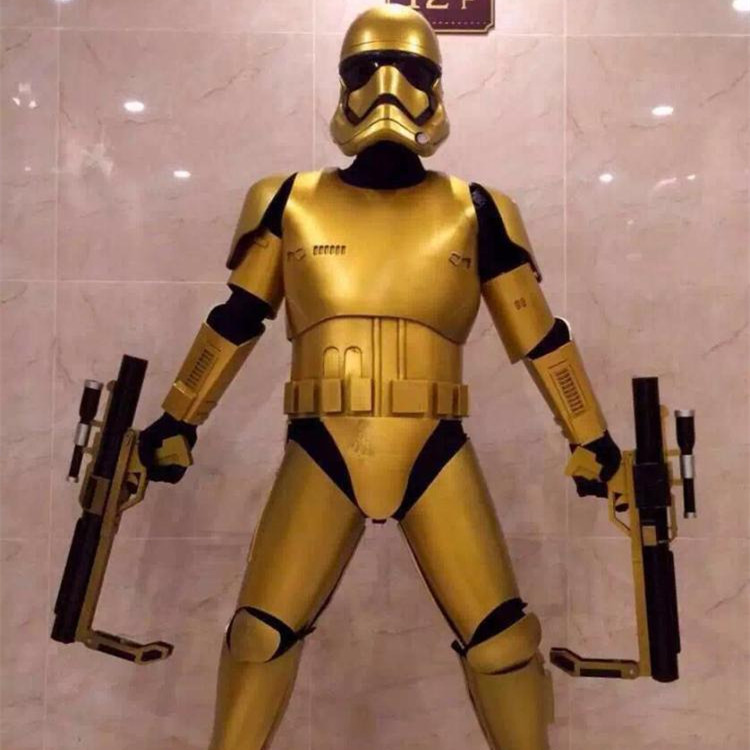 Interstellar Battle Storm White Soldier Armor Armor in Costume Show Business Stage Dance Performance Suit Golden Customize