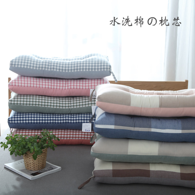 Cotton pillow core washable Japanese-style student dormitory adult children summer single simple soft cervical spine pillow