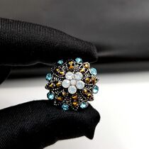 Qis new popular blue imported rhinestone zircon coat sweater jacket suit skirt decorative buttons 22mm