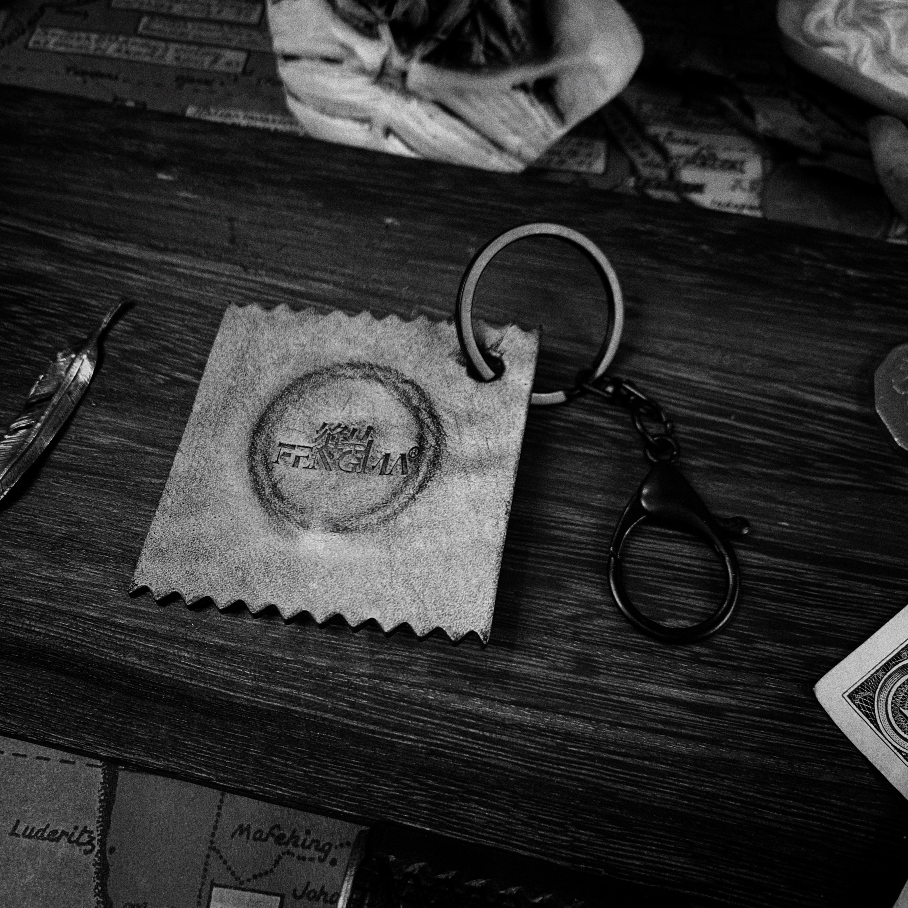 FENGMA sewing horse original handmade cowhide pendant special couple gift creative keychain birthday gift lettering