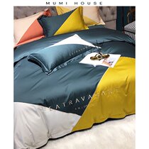  Xinjiang long-staple cotton satin four-piece cotton pure cotton simple high-end atmospheric duvet cover sheets bedding summer