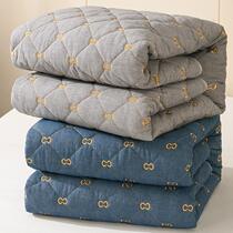 Embroidered cotton bed sheet cover summer cotton single piece thickened padded naked sleeping washed cotton Simmons mattress cover bedspread