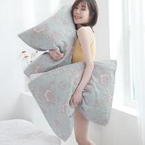  Pillow towel pure cotton high-end European-style one-piece single cover towel non-slip gauze simple Nordic 50x75