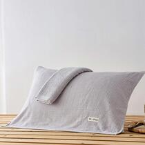  Four seasons pillow towel pure cotton pair of soft plaid gauze pillow towel cotton single pillow towel 2