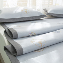  Ice silk mat three-piece summer mat Bold 1 5m1 8m sheets foldable washed household mat Summer