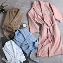  ALEX bathrobe womens summer pajamas Mens long summer thin section absorbent quick-drying pure cotton couple section A pair of yukata mens long summer thin section Absorbent quick-drying pure cotton couple section