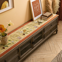  ALEX hand-painted American pastoral TV cabinet tablecloth tablecloth Coffee table dining table light luxury cover cloth long decorative cloth