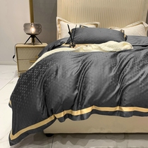  100s Xinjiang long-staple cotton satin four-piece set cotton pure cotton jacquard high-end atmospheric bed sheet duvet cover bedding