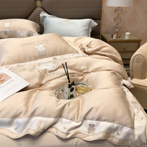  ALEX light luxury summer 80 double-sided tencel four-piece Princess wind ice silk quilt cover naked sleeping silky bedding