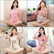 . Thể thao womens pajama quần short ngắn tay có thể mặc bên ngoài tenaper chất béo mùa hè cộng với đơn giản thời trang nửa tay áo may mắn ngọt mới.