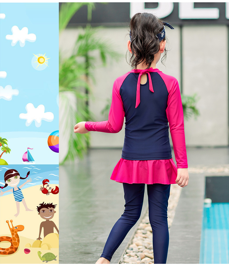 Trẻ em chia tay dài quần váy chống nắng loại khô nhanh cô gái trẻ em trẻ nhỏ lớn chuyên nghiệp lặn ống thở đồ bơi - Bộ đồ bơi của Kid do boi cho be