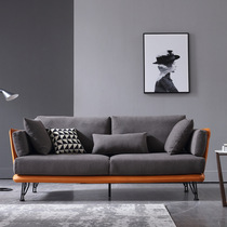 Nordic luxury model room fabric leisure sofa simple modern living room small apartment leather art double triple sofa
