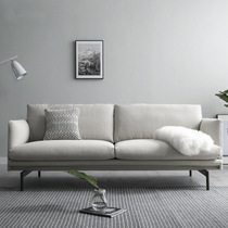 Japanese living room small apartment sofa Nordic simple apartment model rental room three double cotton linen fabric sofa