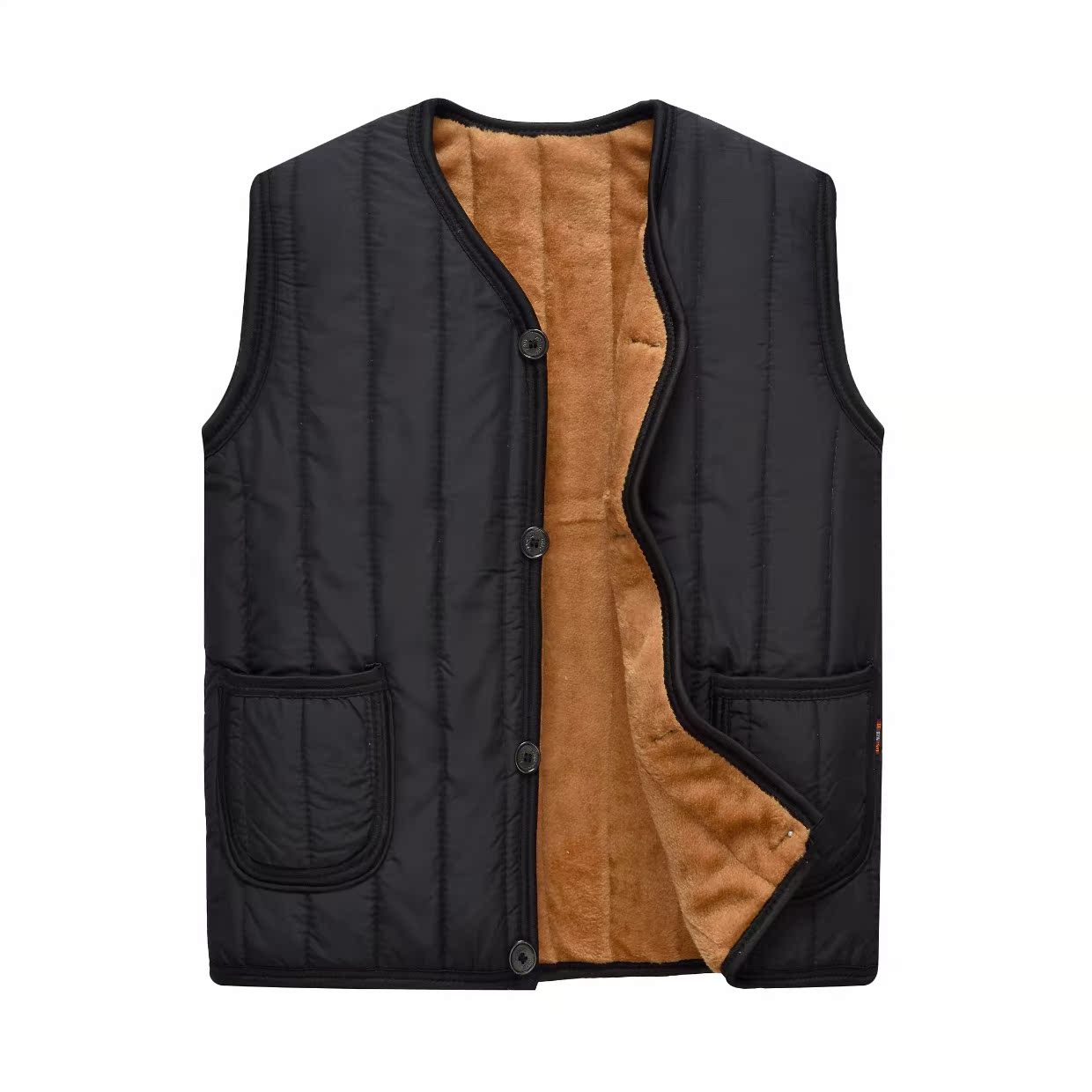 Áo vest nam trung niên mùa thu và mùa đông mới bố cộng với nhung dày cỡ lớn cotton nam vest vest trung niên áo khoác nam mùa hè