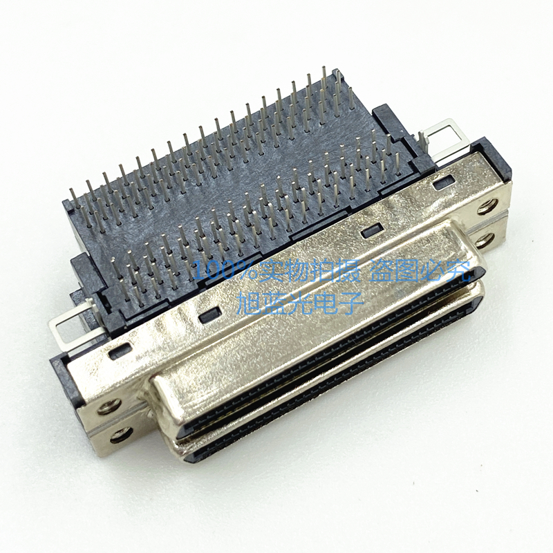 VHDCI68 Single-layer Female Adapter 90 Degree Plug-in Female Connector Description Image.This Product Can Be Found With The Tag Names 68 vhdci connector, Degree scsi connector, Male scsi connectors, Scsi cable adapters, Vhdci male connector