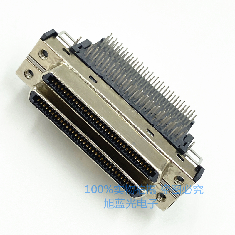 VHDCI68 Single-layer Female Adapter 90 Degree Plug-in Female Connector Description Image.This Product Can Be Found With The Tag Names 68 vhdci connector, Degree scsi connector, Male scsi connectors, Scsi cable adapters, Vhdci male connector