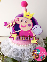Customized name age piggy peppies social birthday hat party supplies