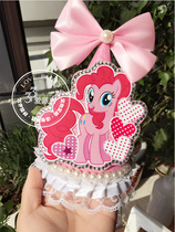 Pony Polly Party Birthday Hat Pink Picky Princess Photo Decoration Products Customized Name Age