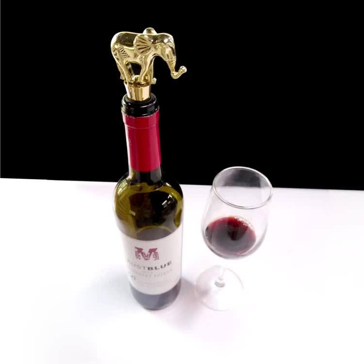 Wholesale Funny Christmas Wine Bottle Stoppers+zinc Alloy Metal Animal
