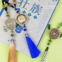 Guangxi bronze drum pendant double-sided short rope tassel bronze drum gift to classmates and colleagues foreigner Zhuang handicrafts