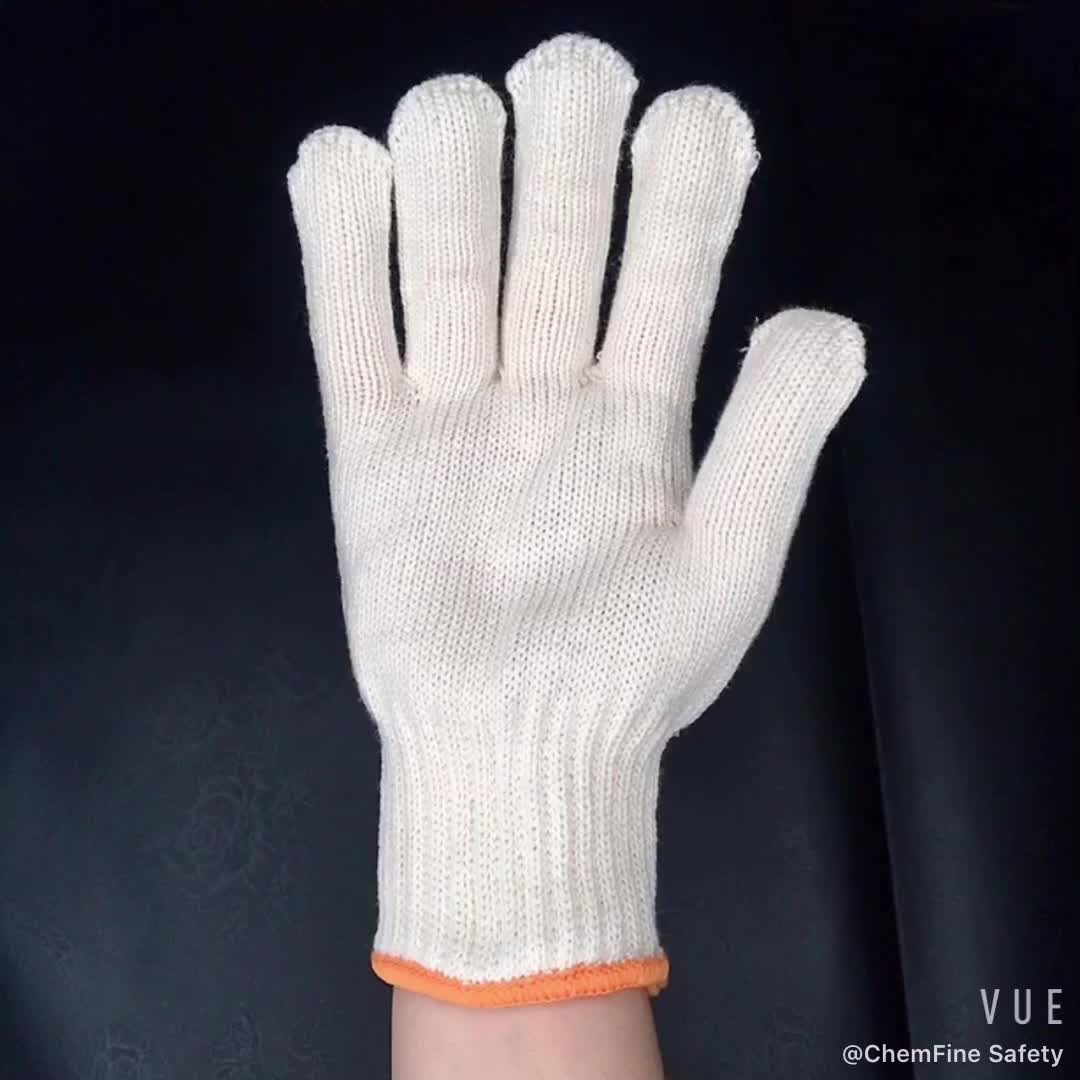 7 Gauge Natural White Cotton Knitted Gloves For General Purpose Buy