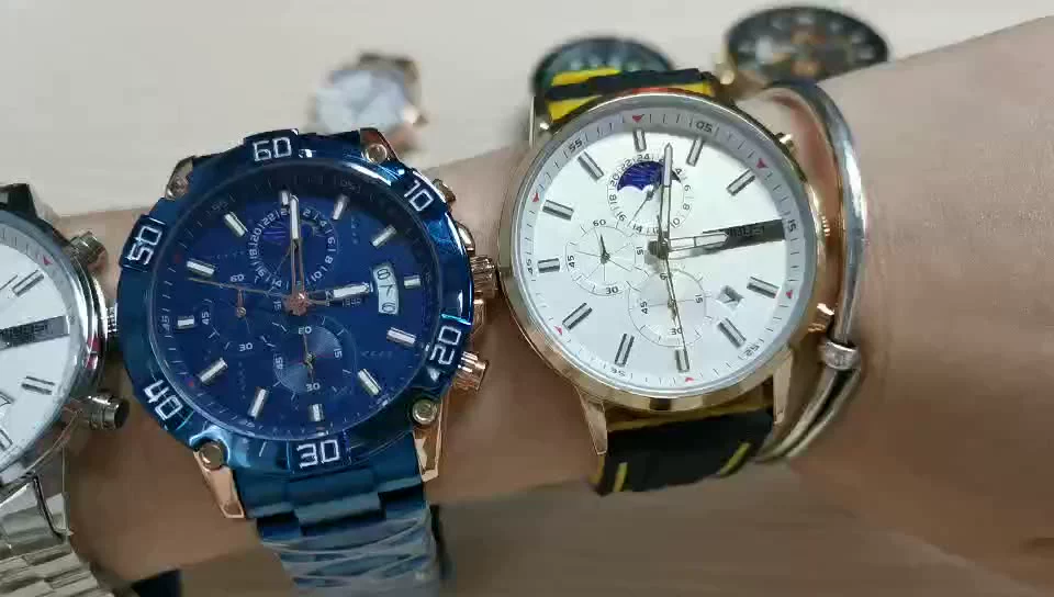 2021 New NIBOSI Brand Fashion Watch For Men Quartz Sports Stainless Steel Waterproof Chronograph Mens Watches Relogio Masculino