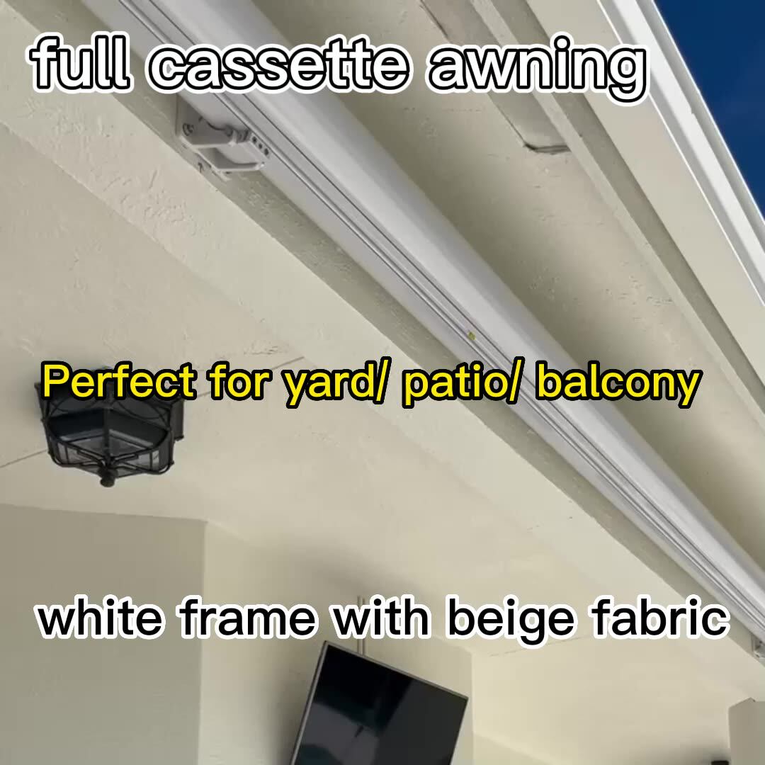 Retractable Awning Outdoor Sunshade Manual Folding Full Cassette Awning