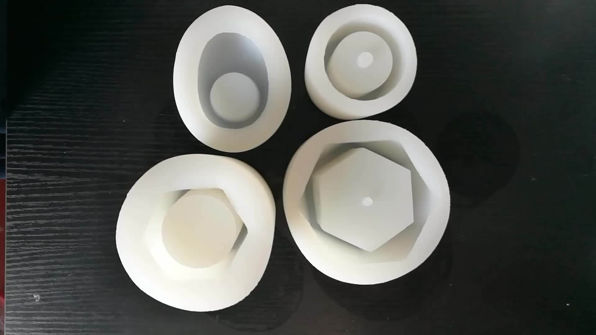 New Handmade Silicone Concrete Mold Geometric Flower Pots Cement Vase