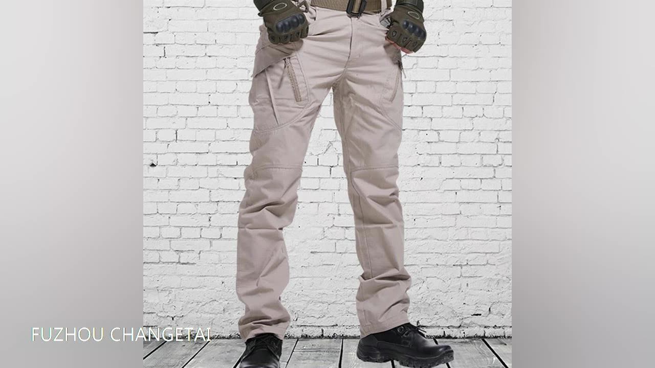 Men's White Painter's Double Knee Utility Pants Work Wear Casual Pants