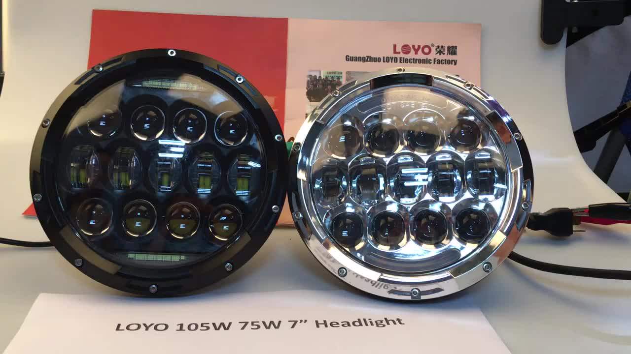 105w Led Headlight With White Drl And Amber Turn Signal 7 Inch Led Headlight Buy High Quality