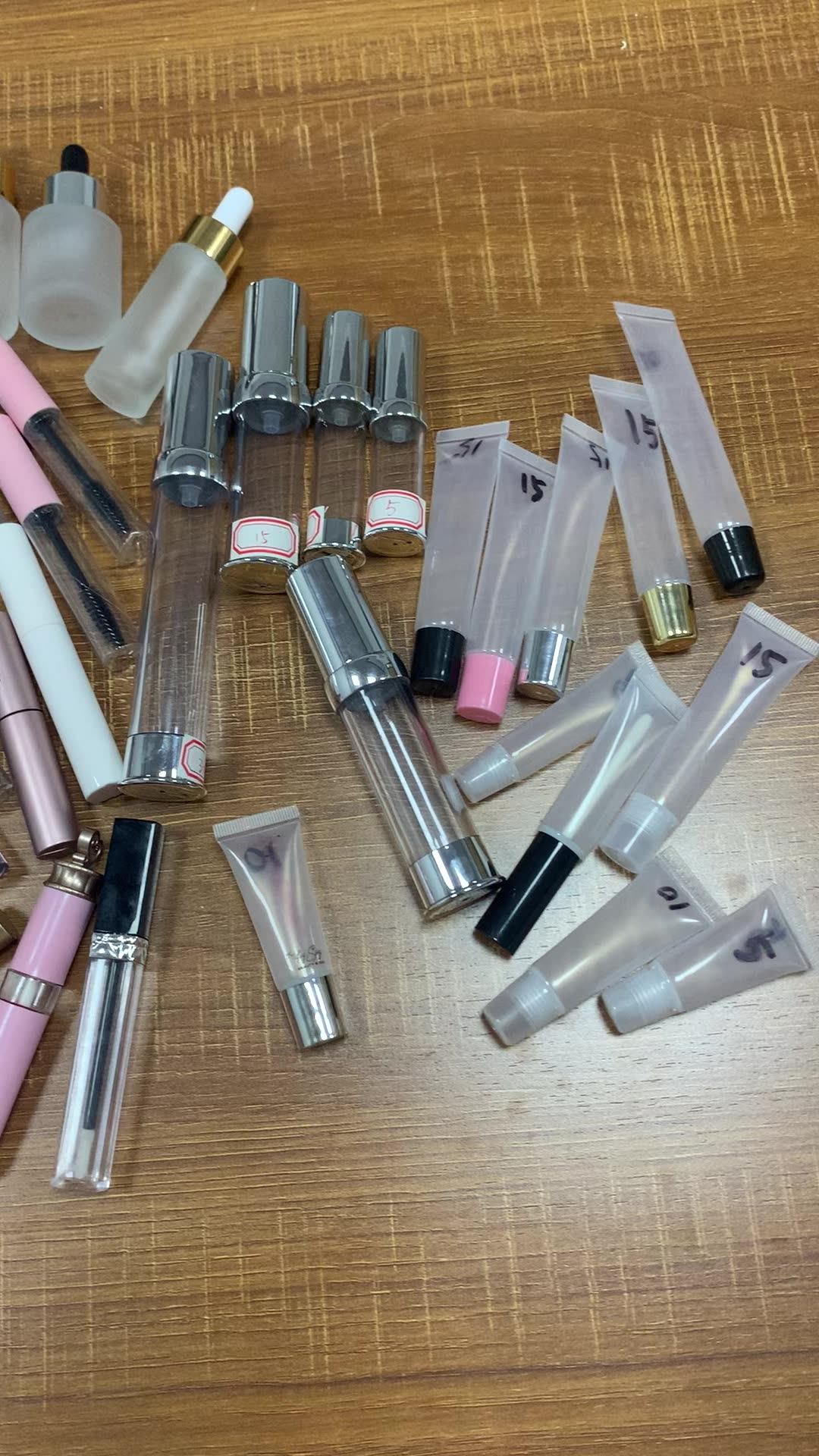 5ml Rose Gold Plastic Liquid Lipstick Tube Cosmetic Packaging Square