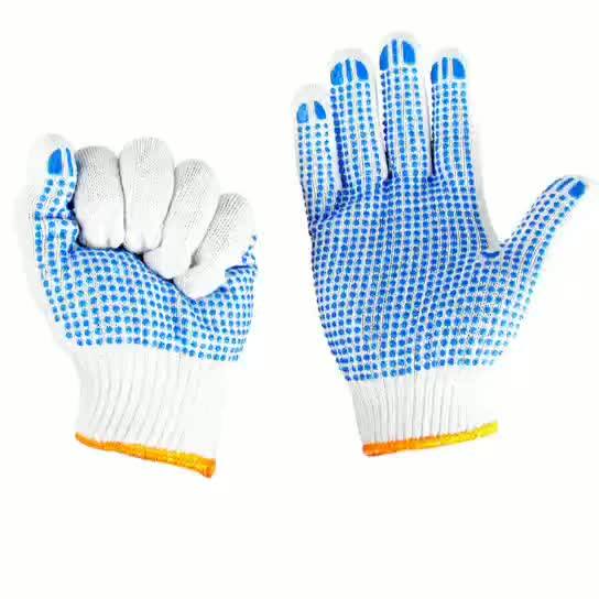 Pvc Dotted Cotton Knitted Gloves Safety Glove Anti Slip Working Gloves