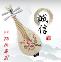 Painted liuqin blue and white porcelain liuqin pure white liuqin hardwood liuqin free piano box and pick for stage performance