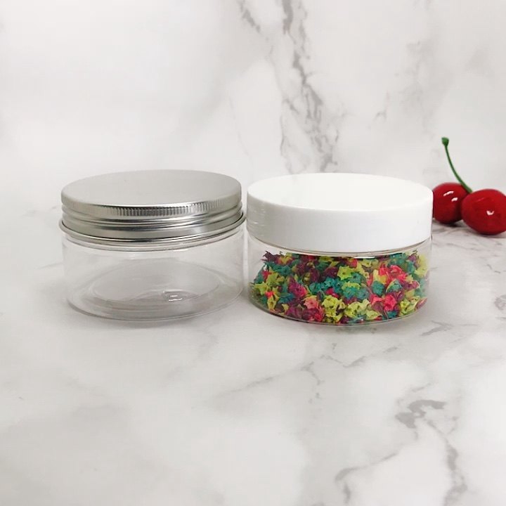 Pet Plastic Jars Cosmetics 8oz Matte Black Plastic Jars With Lids