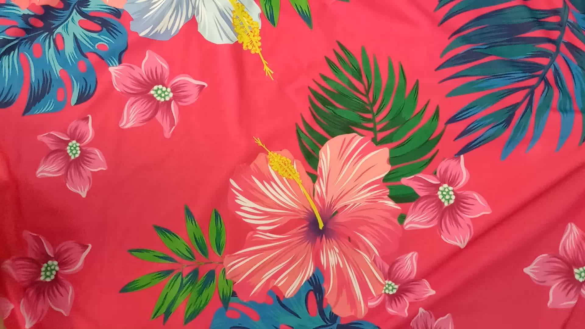 4 Way Stretch African Tropical Printed Nylon Swimwear Spandex Stretch