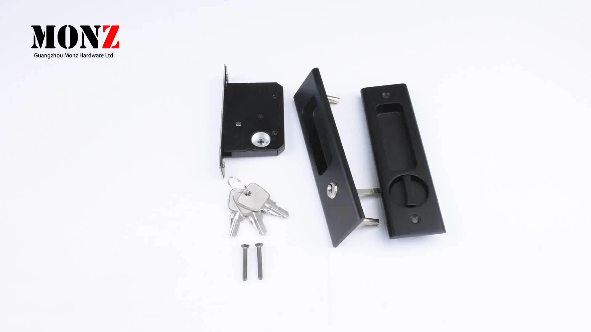 Lock Set Door Handle Lever Sliding Door Hook Lock With Keys Flush