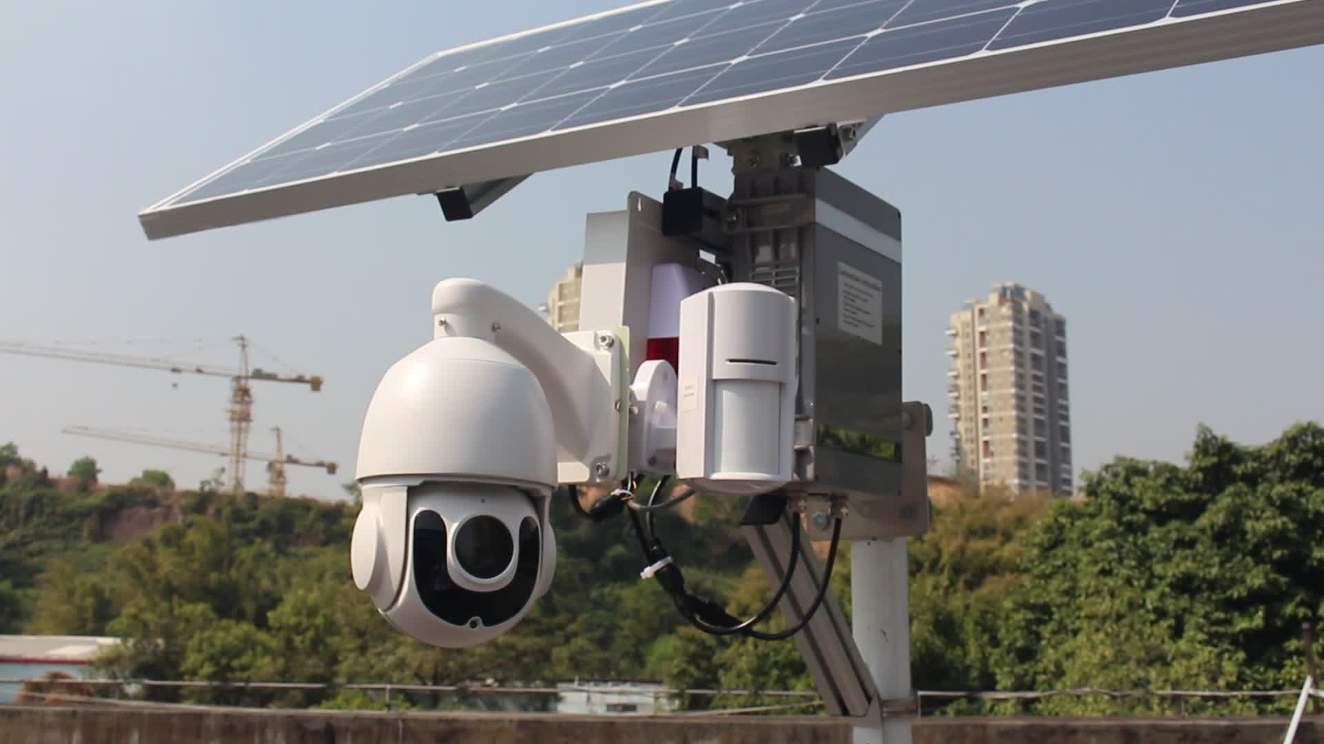 Construction Watcher 100w Solar Powered Gsm 4g 3g Wireless Ptz Ip
