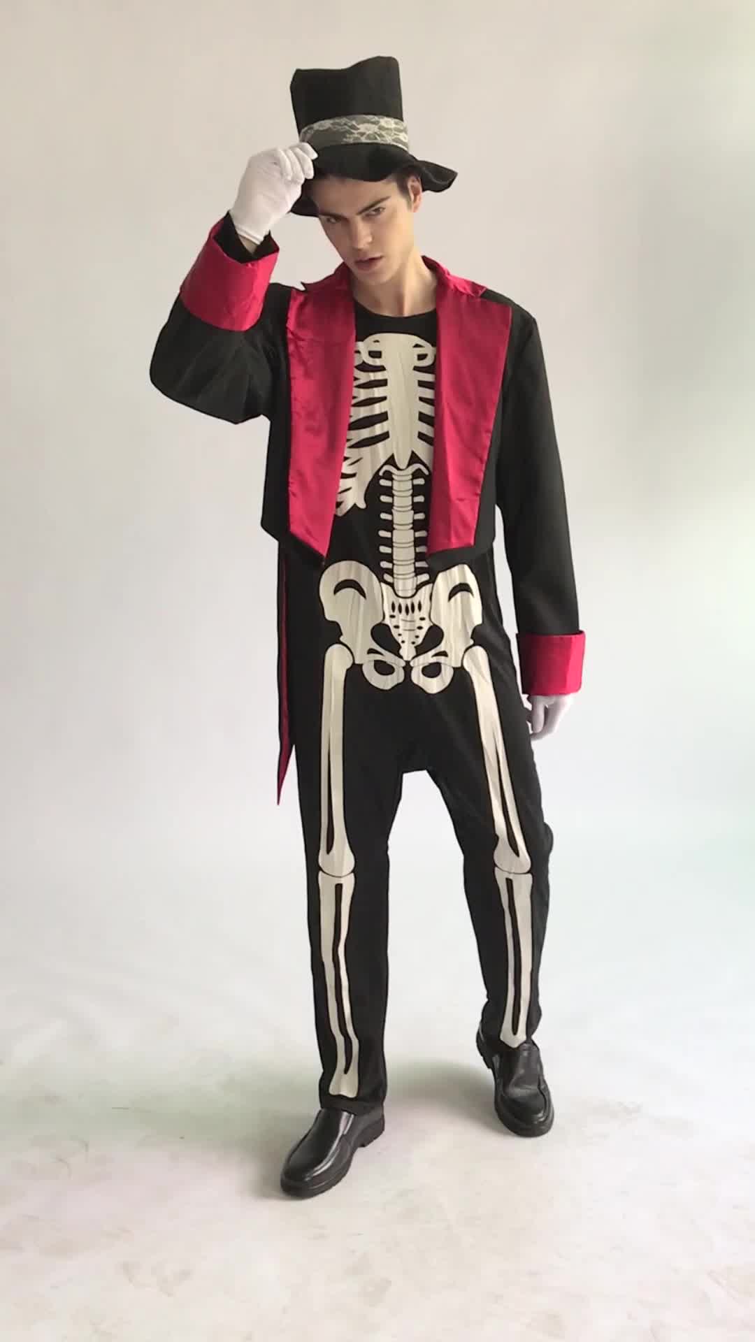 High Quality Mens Day Of The Dead Tuxedo Suit With Hat Sugar Skull