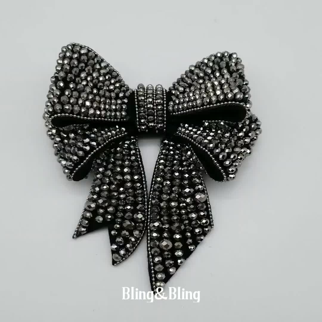 Shining Rhinestone Decorative Shoe Fabric Bows And Buckles For Women