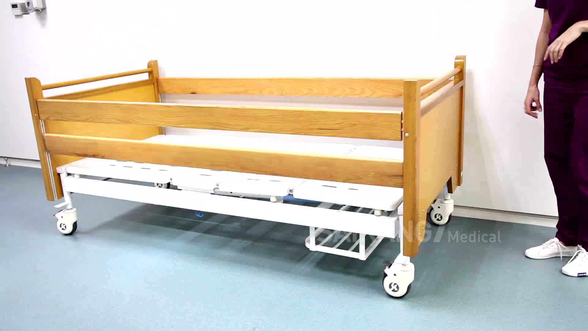 H2h Wooden Backrest Hospital Manual Nursing Bed For Home Care Use Buy