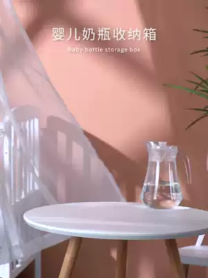 Baby bottle storage box disinfection two-in-one drain rack household tableware box simple plastic finishing box