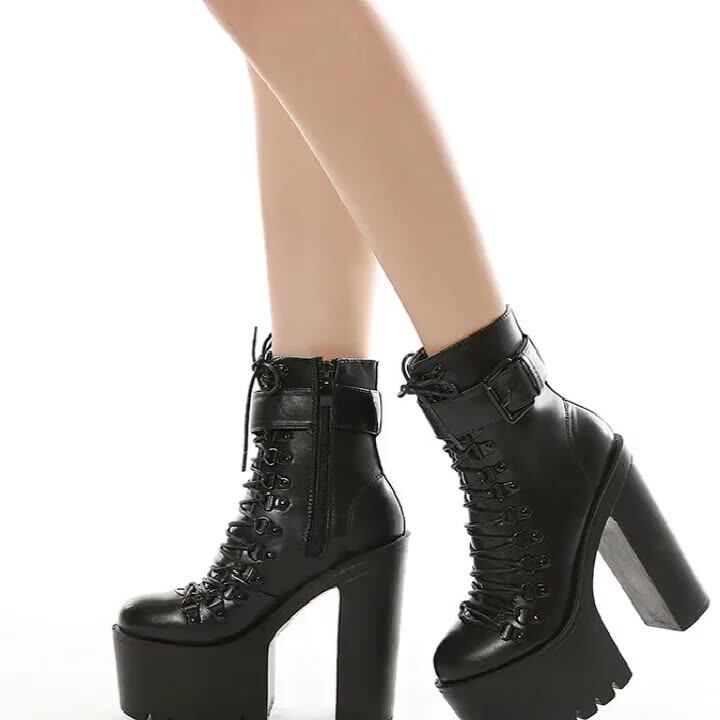biker boots heels