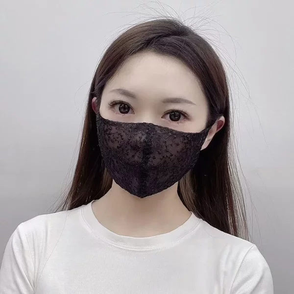 Sun protection mask female UV protection summer Internet celebrity lace breathable three-dimensional eye protection corner face mask double-layer washable