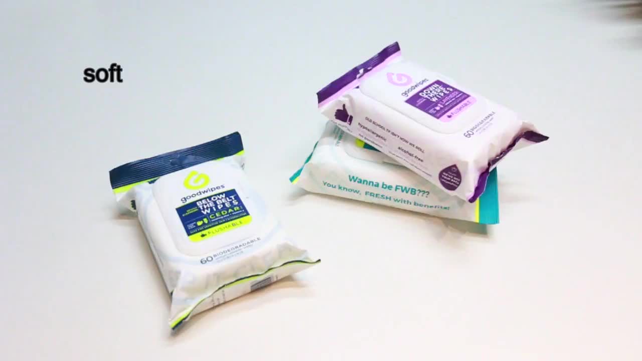 Private Label 100% Biodegradable Shower Wipes Individually Wrapped Body