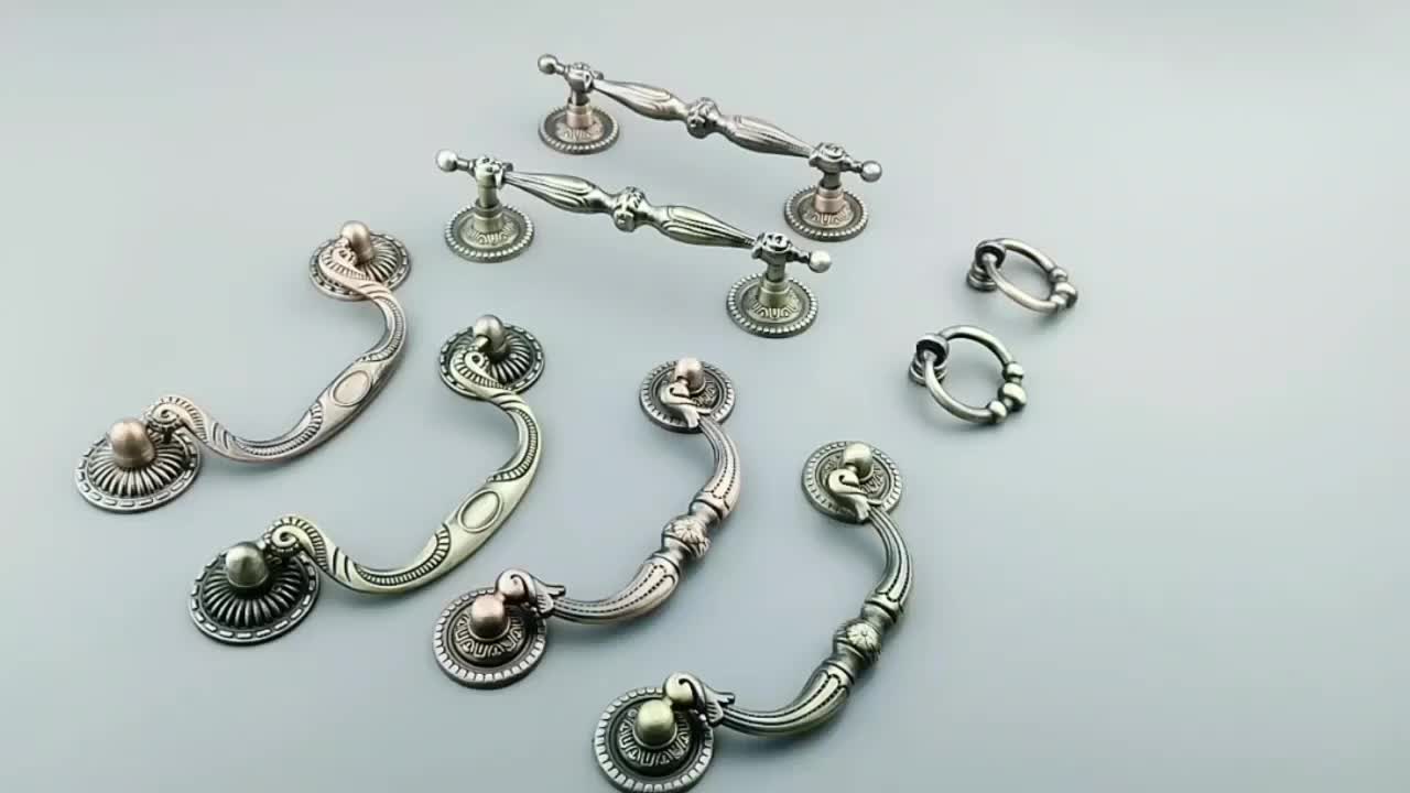 Drawer Classic Antique Bronze Western Brushed Brass Pulls