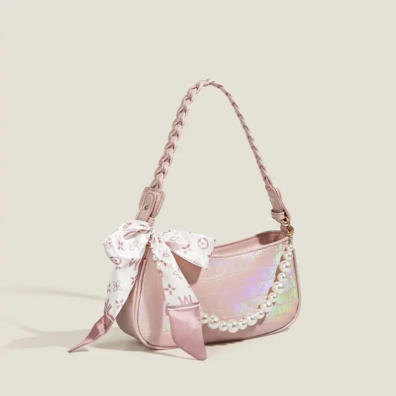 Fashion All-match Women's Bag Niche Laser Powder Underarm Bag Colorful Bag Women's Summer 2024 New Shoulder Crossbody Bag