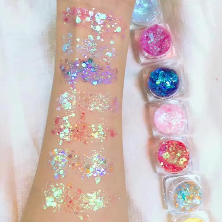 Hot Sale Heart Shape Glitter Gel Holographic Glitter For Eyes Buy