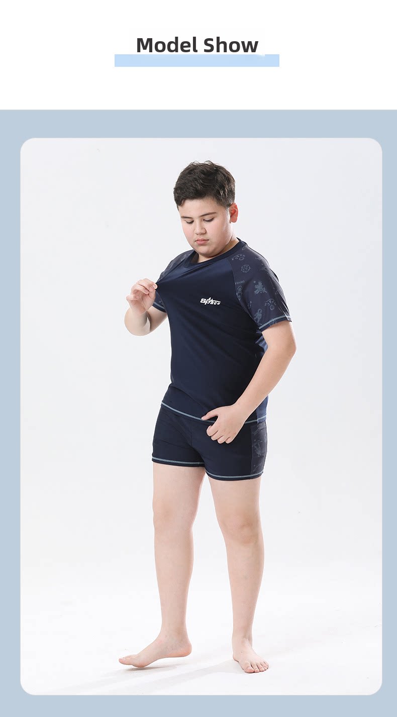 Купальный костюм / плавки 胖男孩泳装男孩加上胖加上尺寸分裂泳装青少年儿童的泳装西装胖男孩泳裤